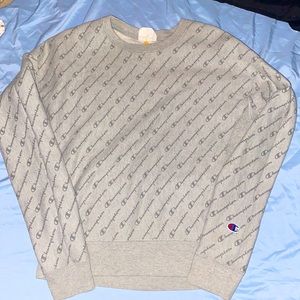 small champion gray crewneck